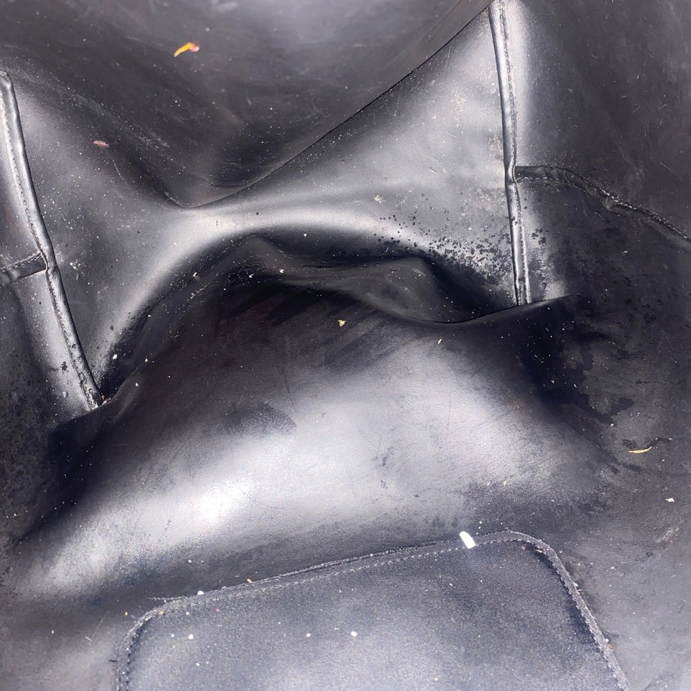 LONGCHAMP Frm FRANCE RARE BLACK NYLON LEATHER TOTE Handbag w LOCK OPTION GORG - Picture 10 of 14